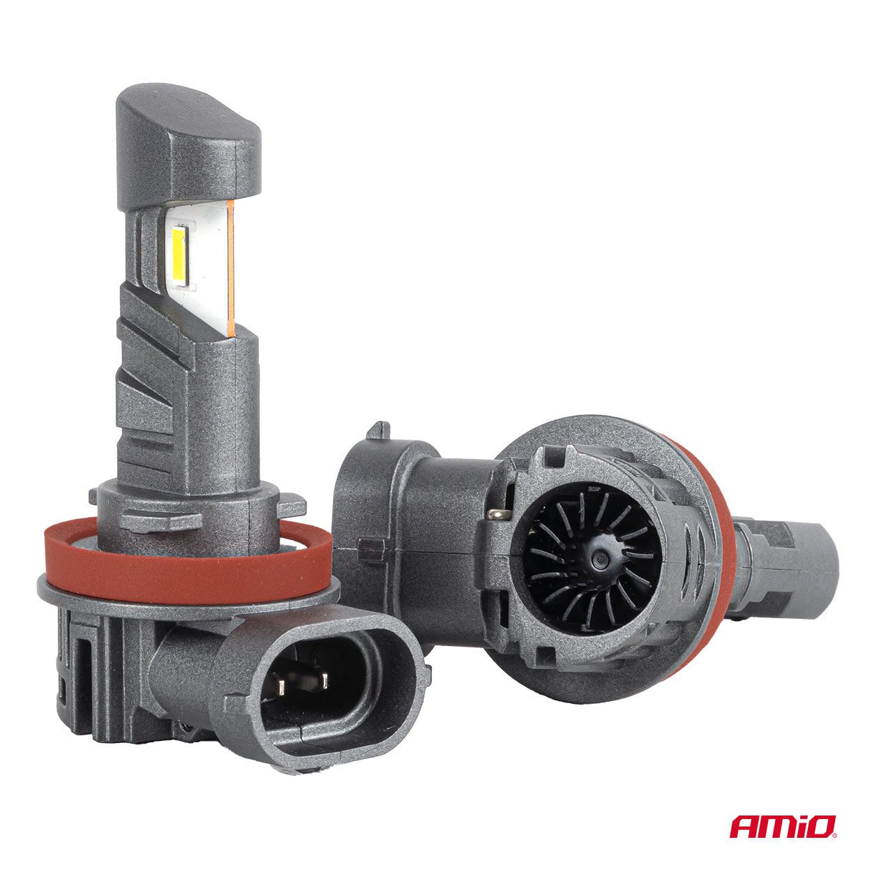 Amio – Λαμπτήρες Leds H11 18W 2700lm 6000K 9-18V με Έγκριση Τύπου R37 E-Mark Plug & Play FAN, προσφέρουν ψυχρό λευκό φως και νόμιμη οδήγηση – 2 Τεμ. (05120/AM) - Image 7